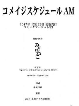 [脸肿汉化组] (C93) [みどりねこ (みどり)] コメイジスケジュール AM (東方Project)_30